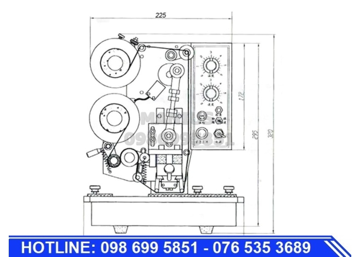 Máy in date ruy băng bán tự động